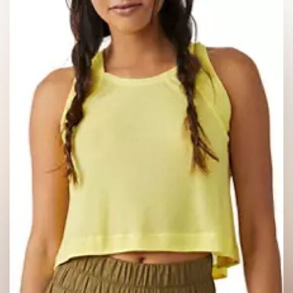 NWOT Free People Movement | Lemon Verbena Yellow Keep Away Tank Top Size L - Picture 3 of 8